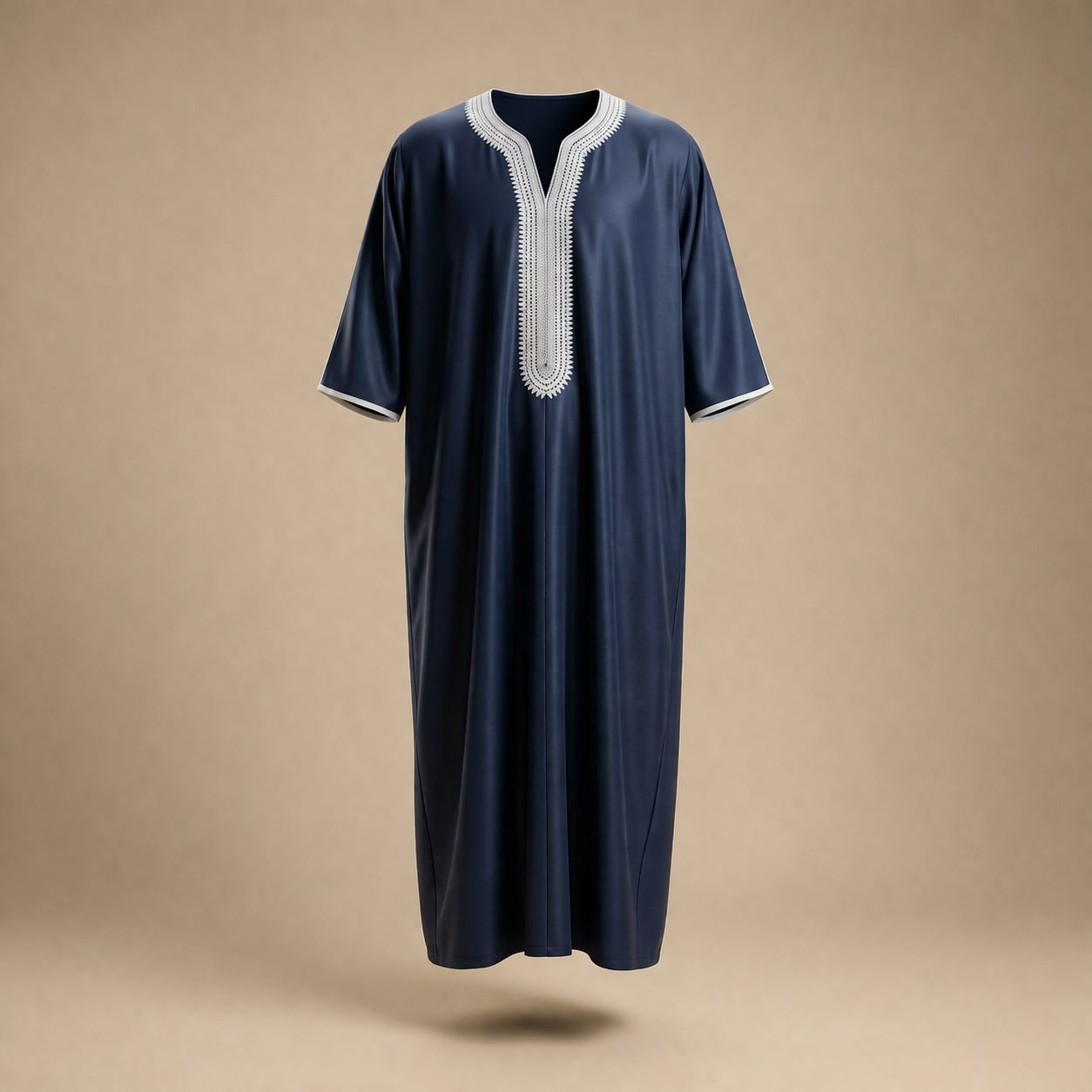 Imarah Classic Moroccan Thobe – Navy & Ivory