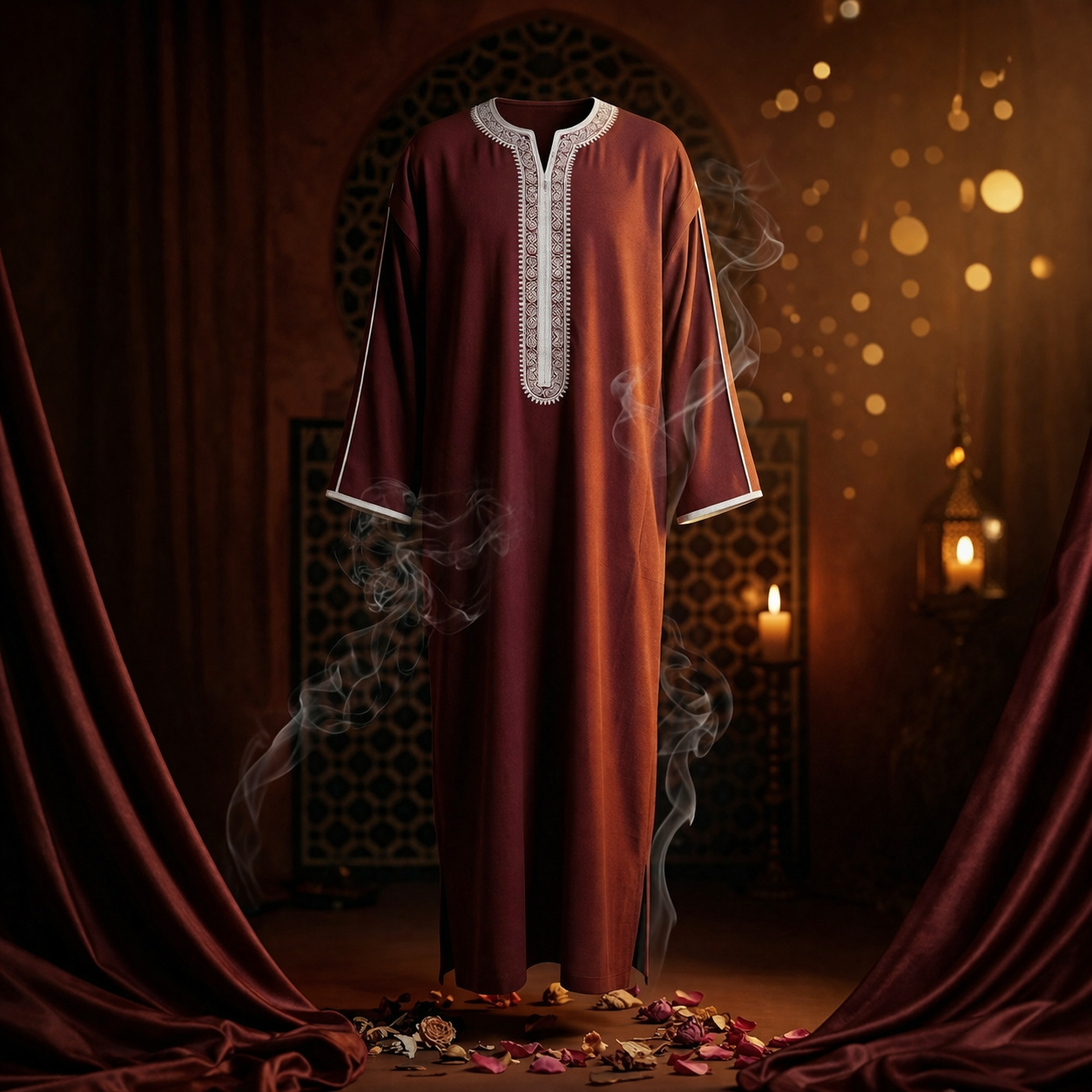 Imarah Classic Moroccan Thobe - Bordeaux