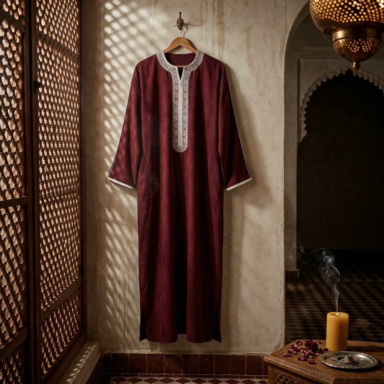 Imarah Classic Moroccan Thobe - Bordeaux