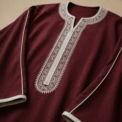 Imarah Classic Moroccan Thobe - Bordeaux