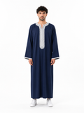 Imarah Classic Moroccan Thobe – Navy & Ivory