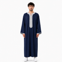 Imarah Classic Moroccan Thobe – Navy & Ivory